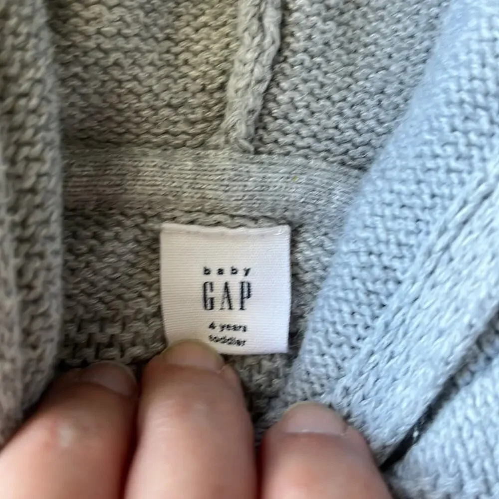 Gap toddler heather gray cotton knit sweater coat 4T